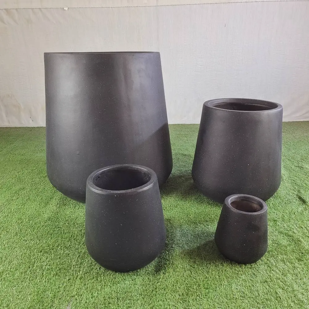 003 Large 4 Piece Clay Fibre Planter Set